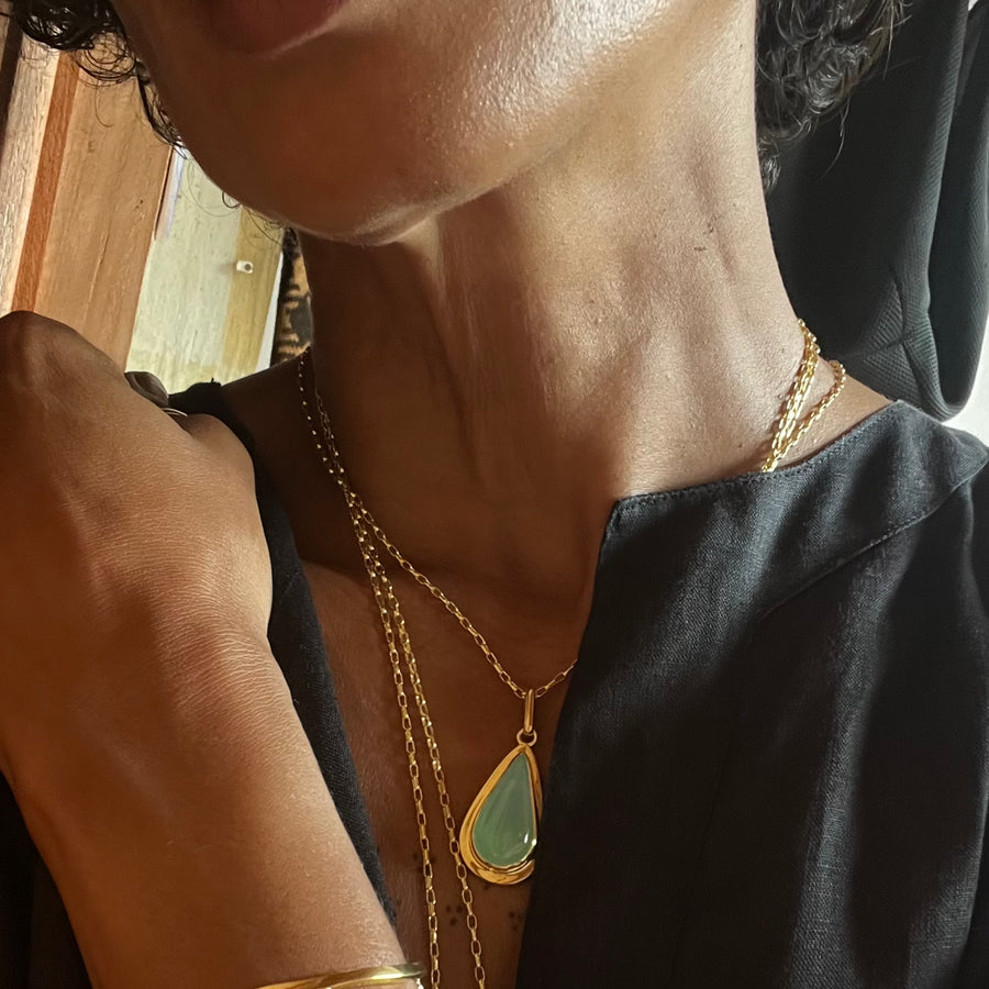 I see in green Chalcedony Gold plated