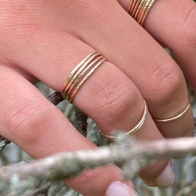 7 day stack ring 9ct gold MADE TO ORDER